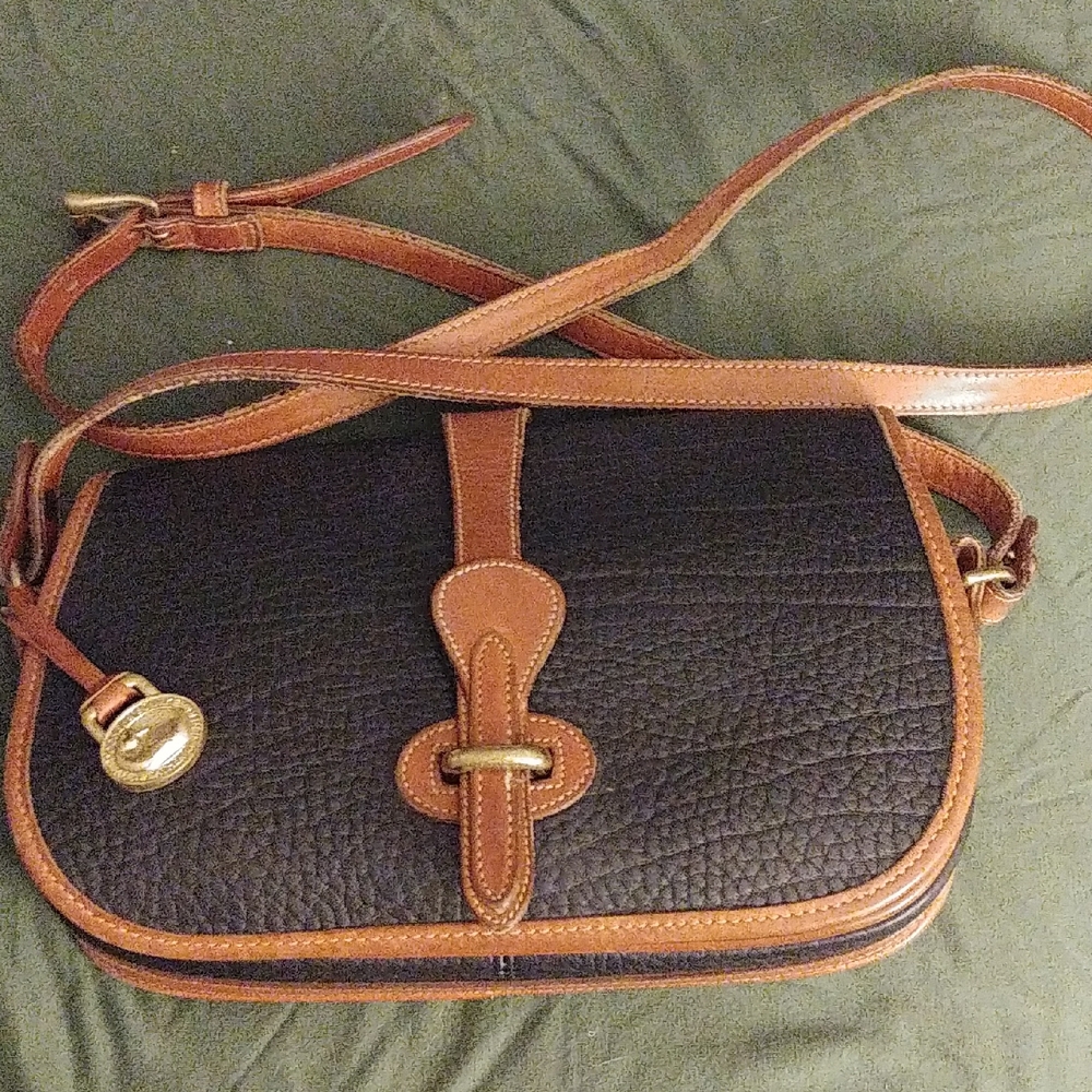 Dooney & Bourke Navy and Tan Crossbody Bag